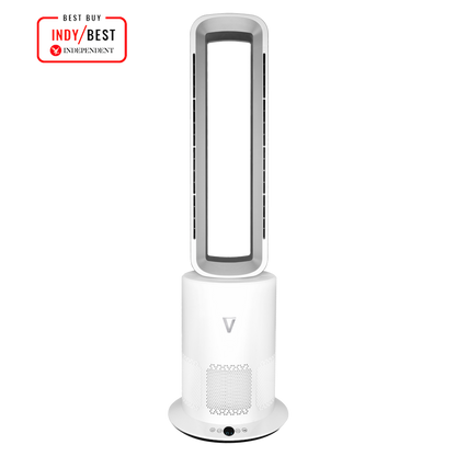 Vortex Air Cleanse Bladeless Air Purifier Heater Cooler Silver